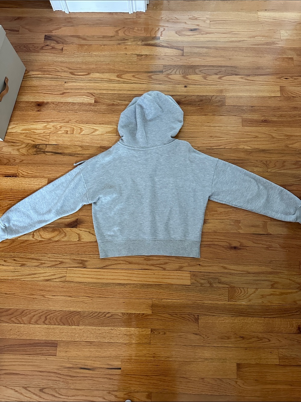Free People Women's Gray Lace-Up Hoodie Sweatshirt - Picture 3 of 3